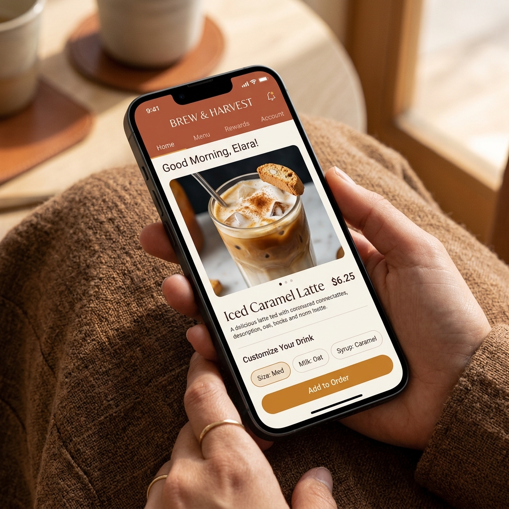 Case number 2 coffee app mockup